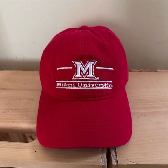 Miami University RedHawks Red Adjustable Strapback Hat - Picture 2 of 10